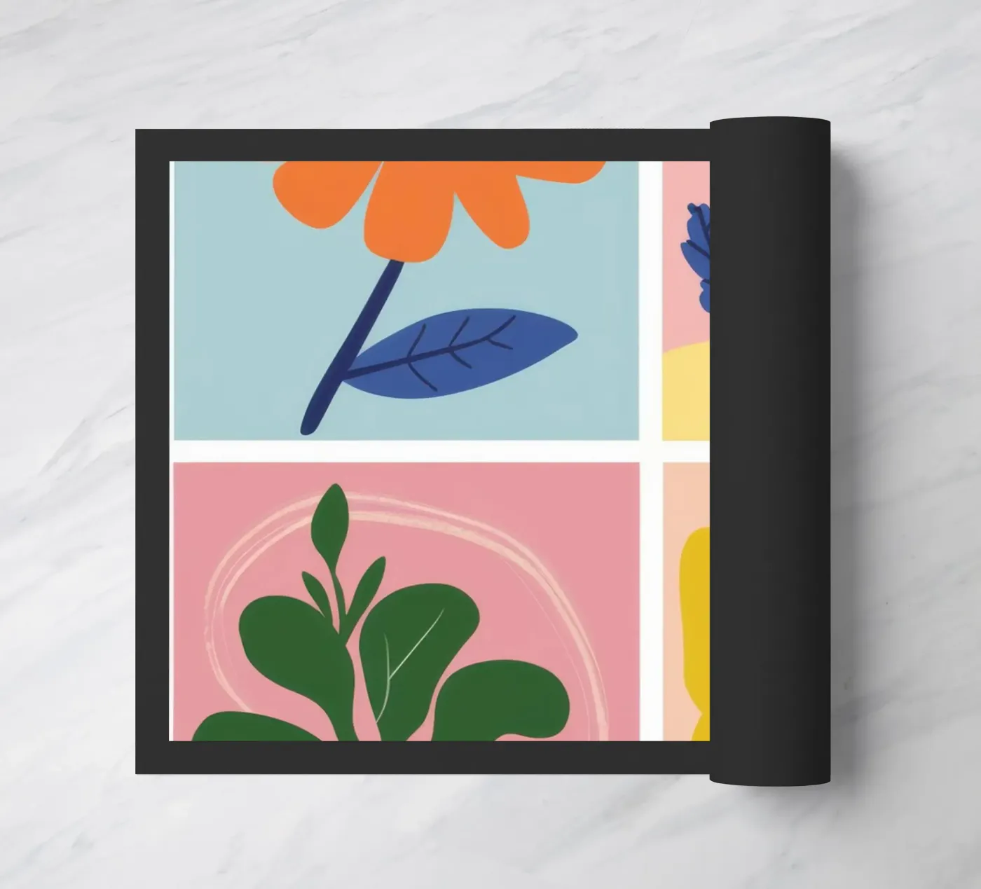 Botanical Study Grid doormat by Solar Paint