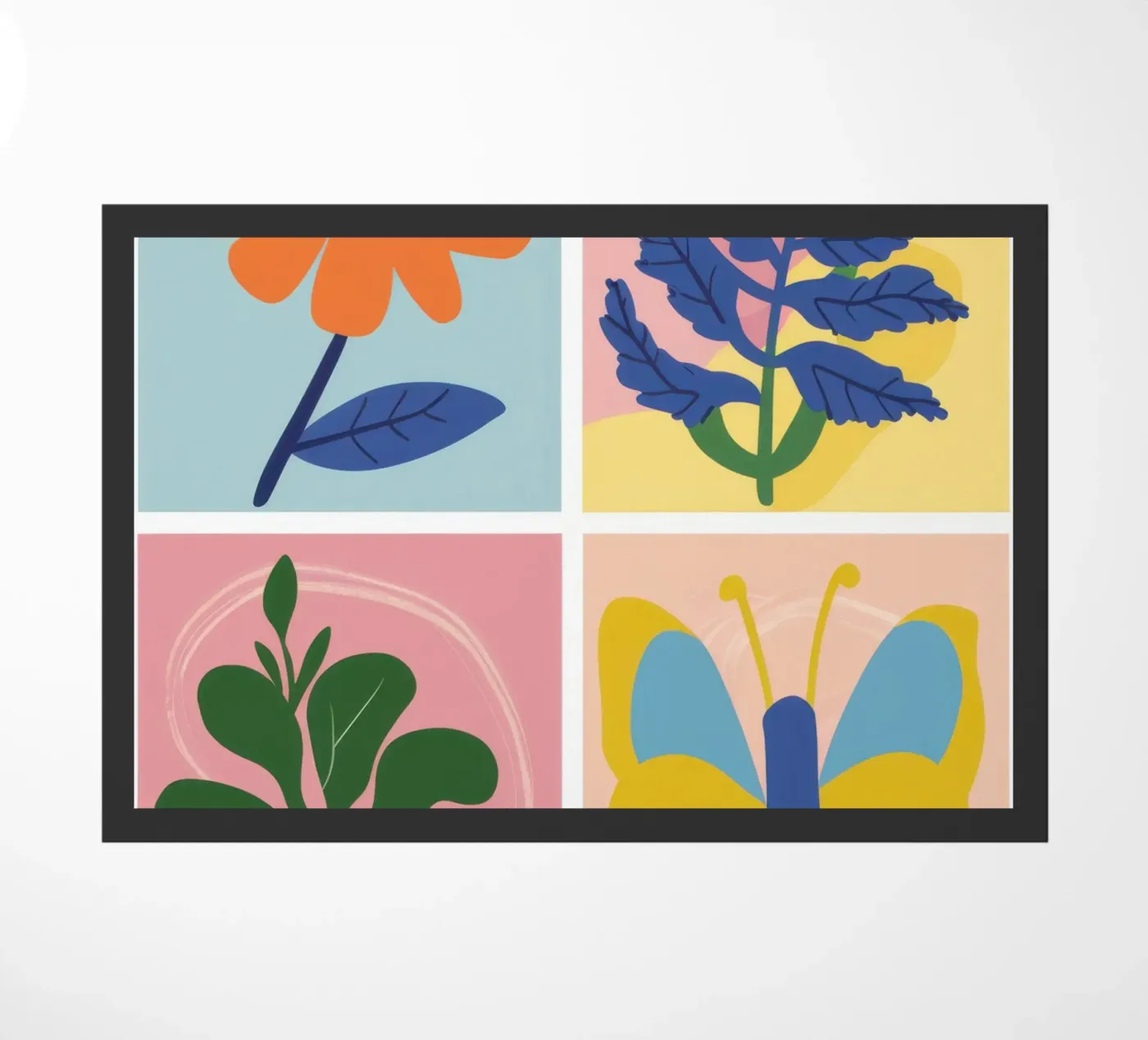 Botanical Study Grid doormat by Solar Paint
