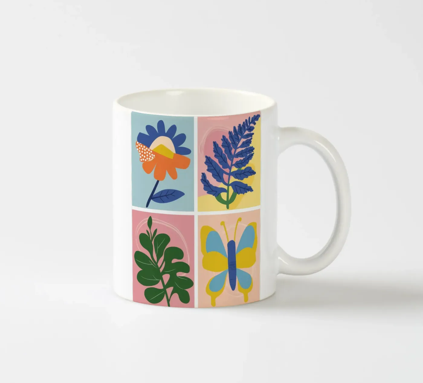Botanical Study Grid ceramic mug by Solar Paint