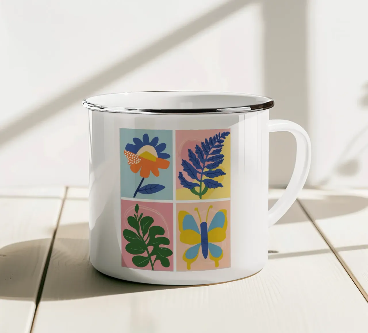 Griglia di studio botanico tazza in smalto da Solar Paint