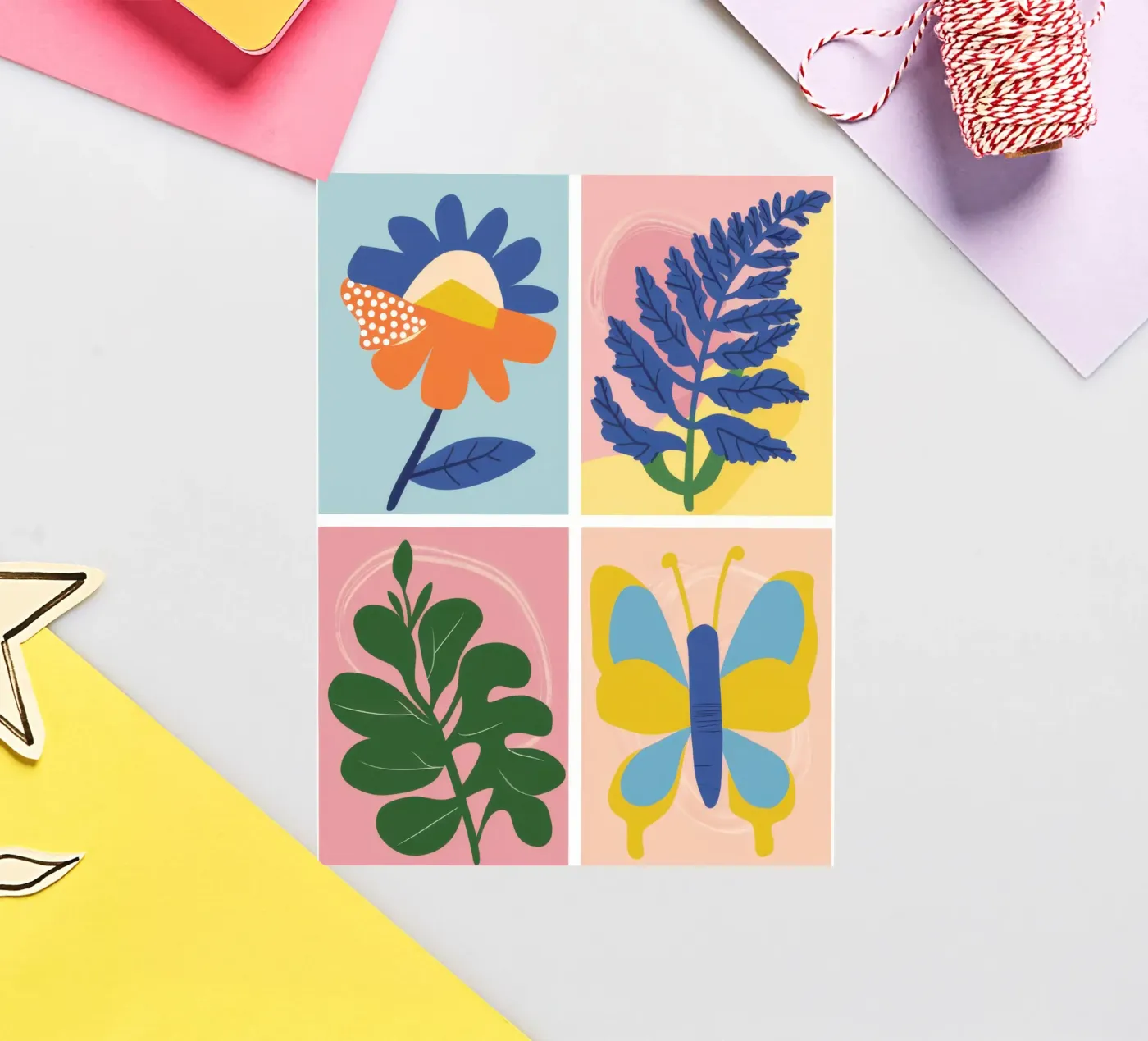 Botanical Study Grid sticker by Solar Paint