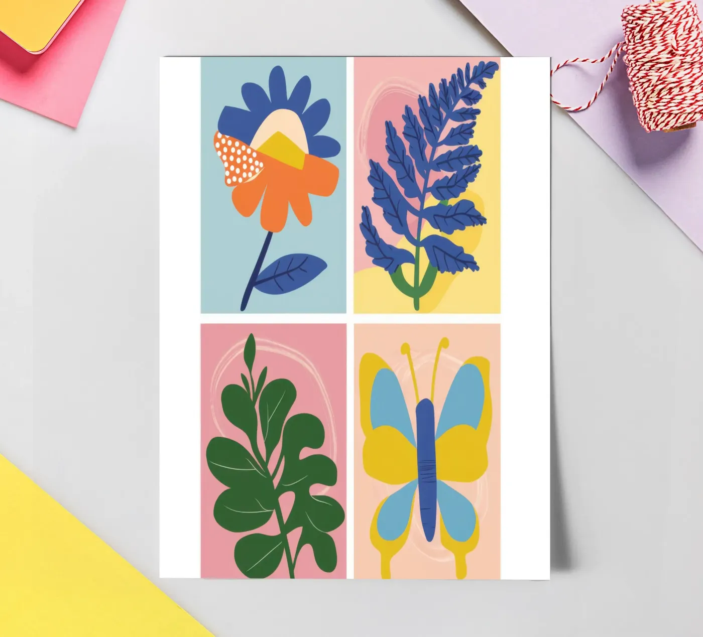 Botanical Study Grid sticker sheet by Solar Paint