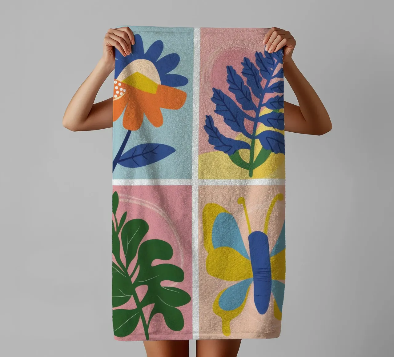 Griglia di studio botanico asciugamano da bagno da Solar Paint