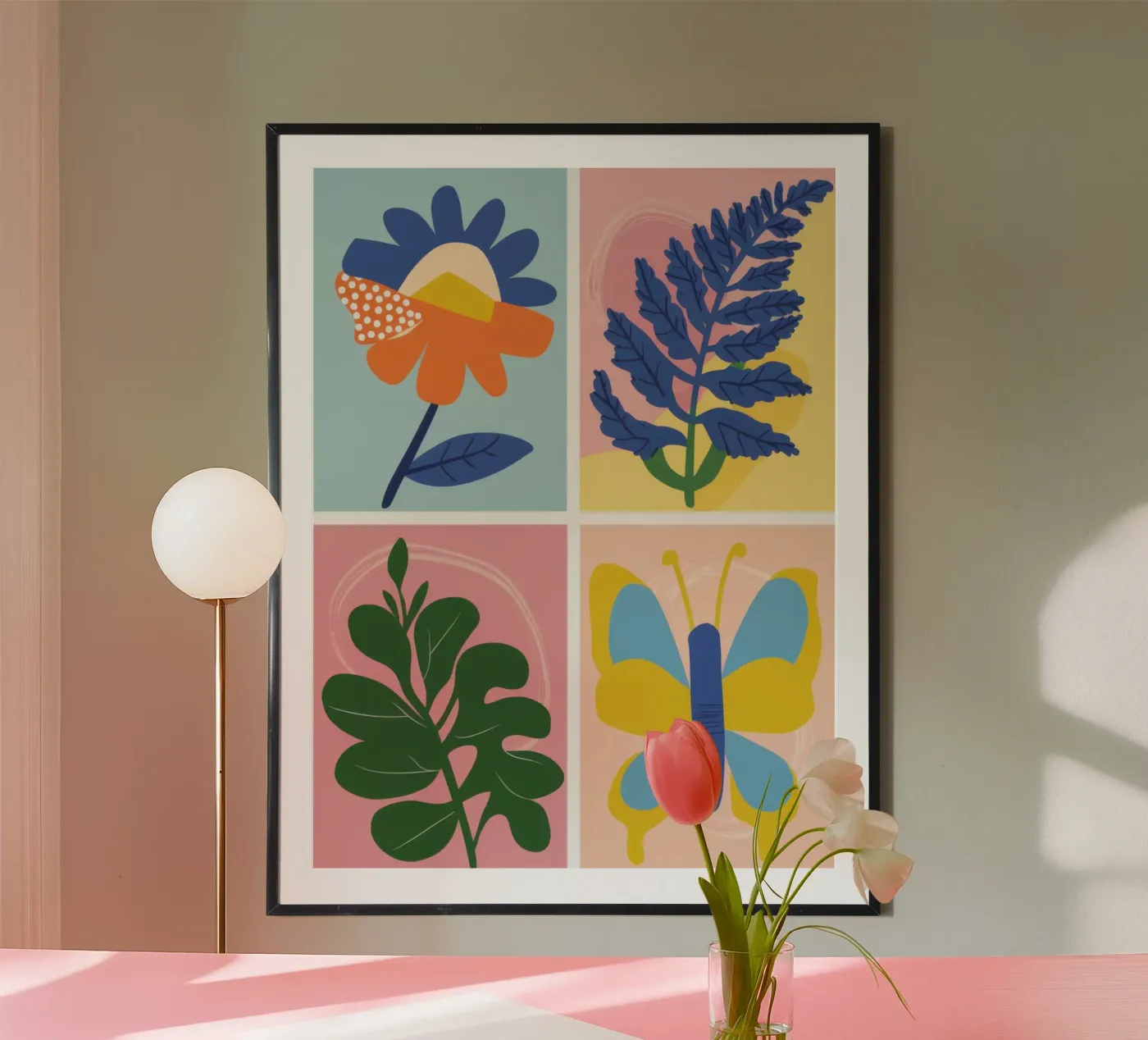 Botanical Study Grid poster by Solar Paint