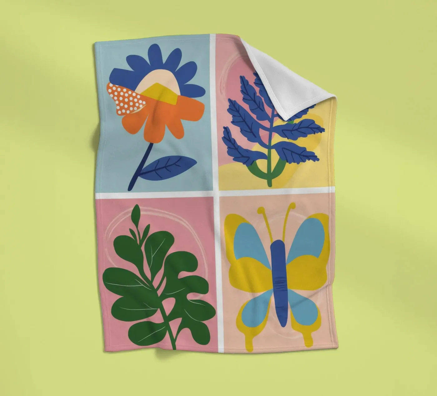 Botanical Study Grid Fleecedecke von Solar Paint