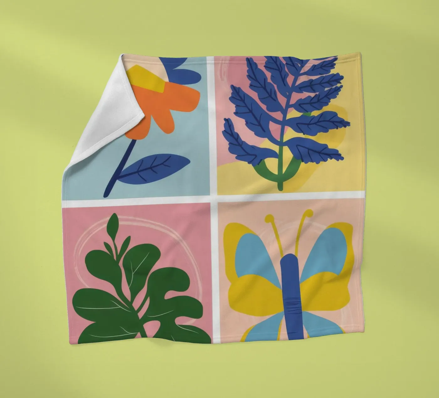 Botanical Study Grid Fleecedecke von Solar Paint