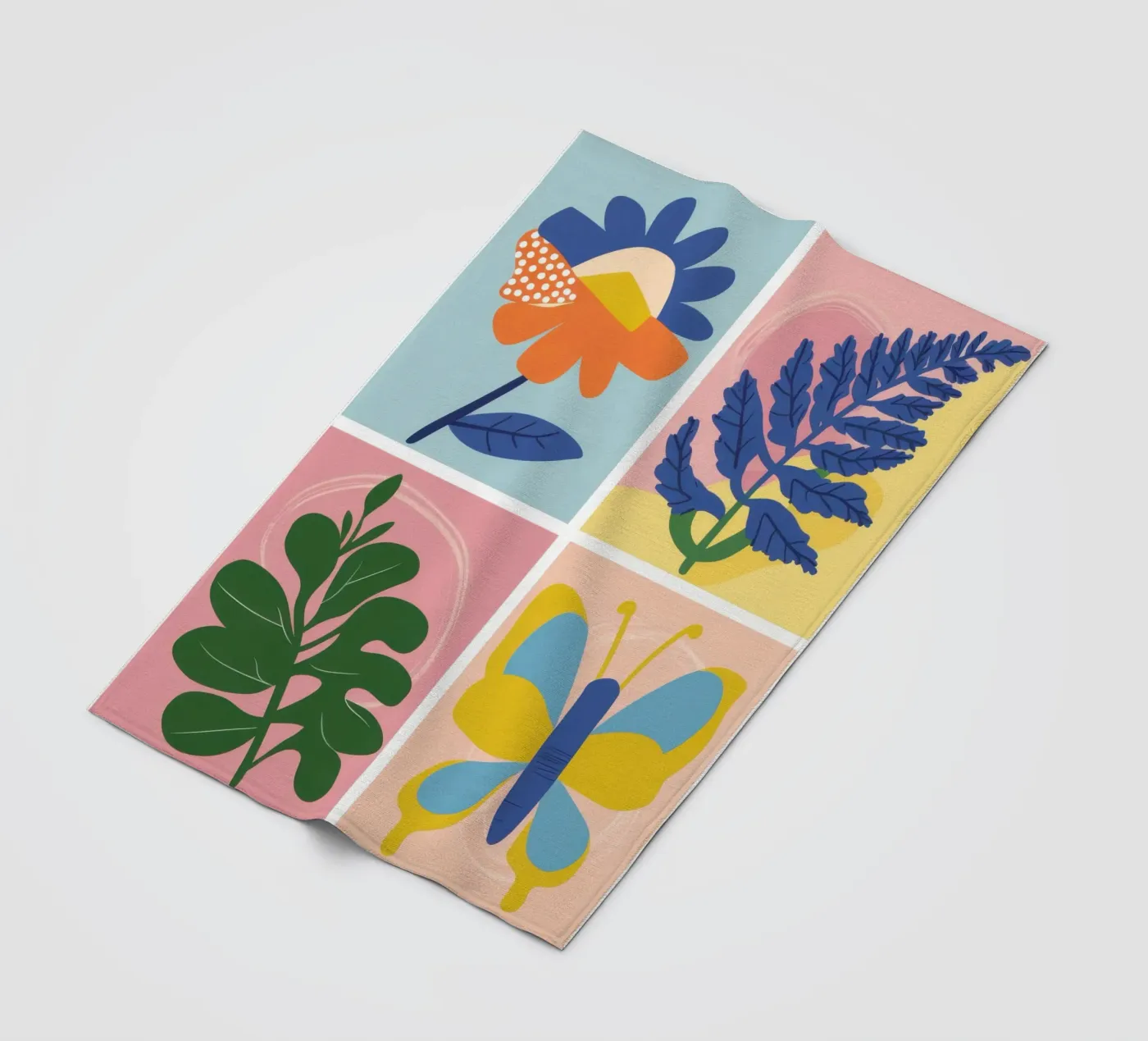 Botanical Study Grid Fleecedecke von Solar Paint