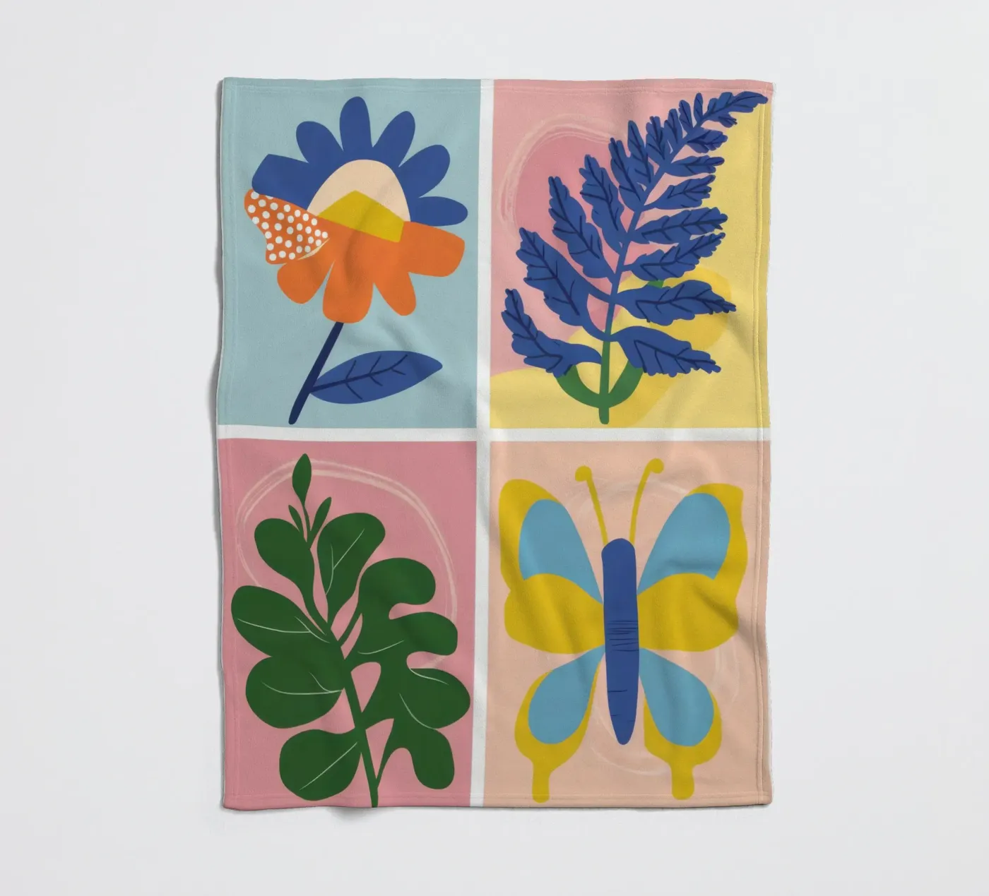 Botanical Study Grid Fleecedecke von Solar Paint