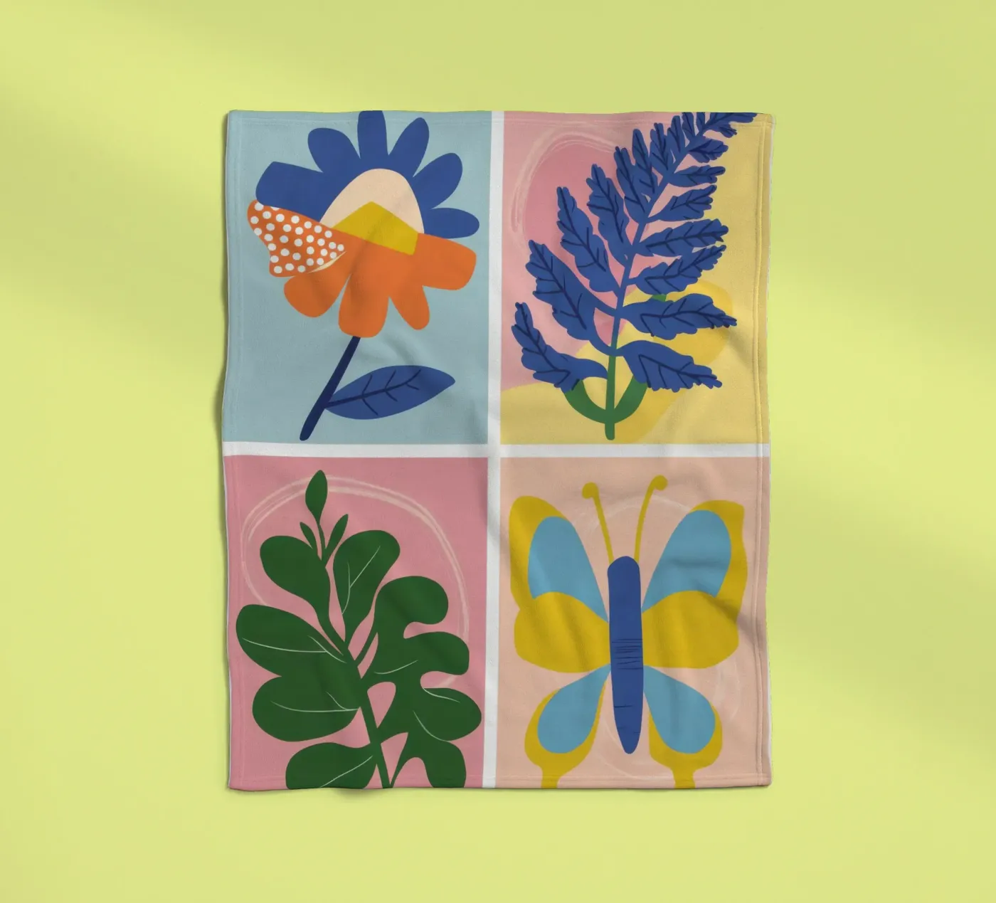 Botanical Study Grid Fleecedecke von Solar Paint