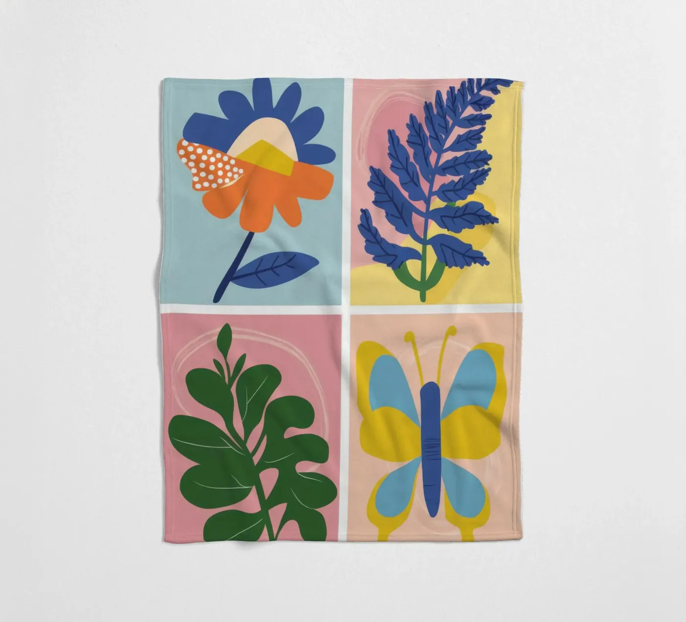 Botanical Study Grid Fleecedecke von Solar Paint