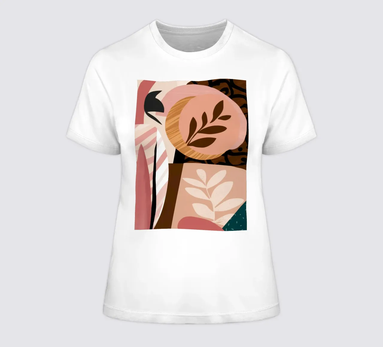 Blush Botanical Stillness women's fitted t-shirt by Bring Haven