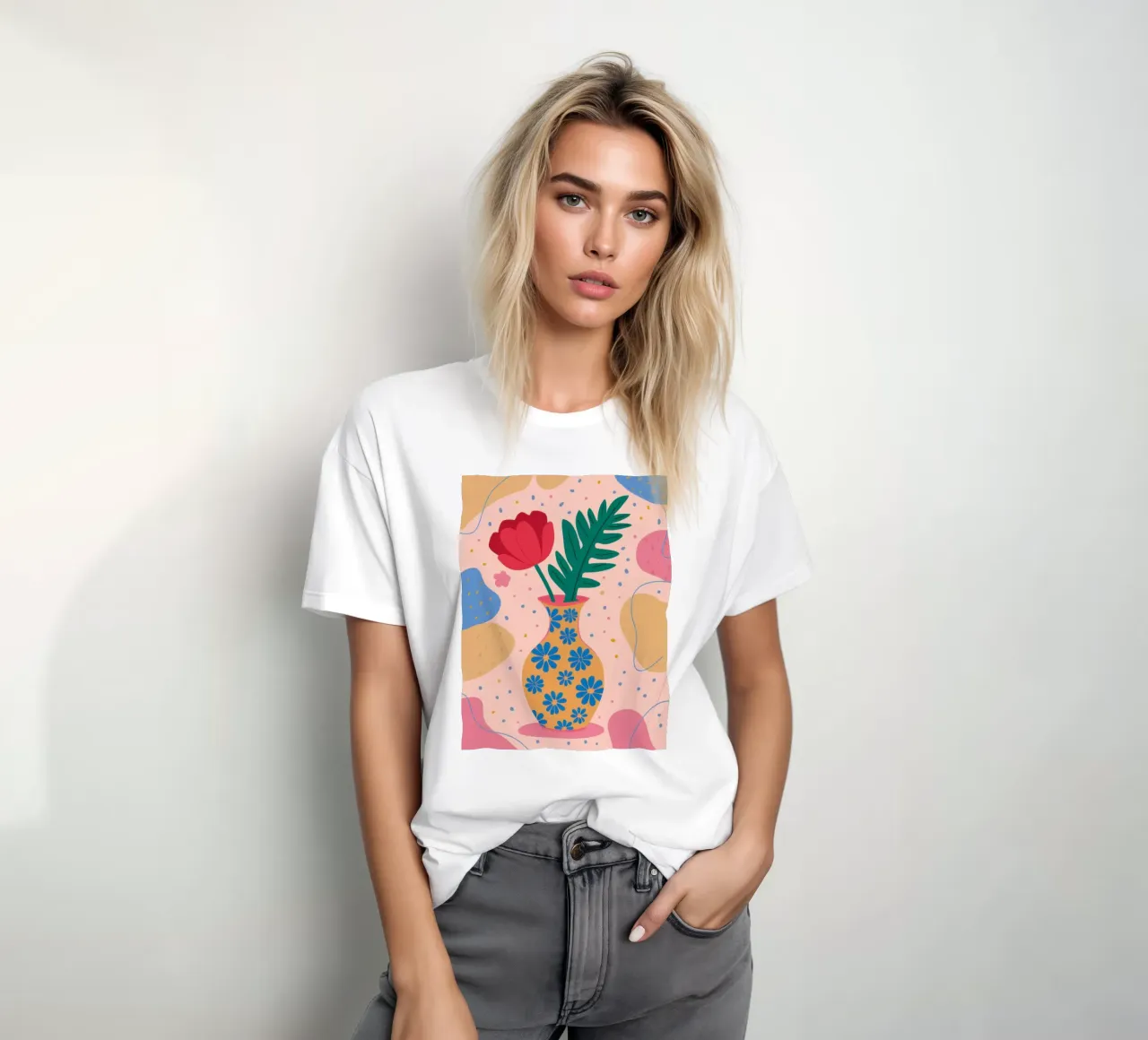 Festive Floral Vase t-shirt by Veil Maya