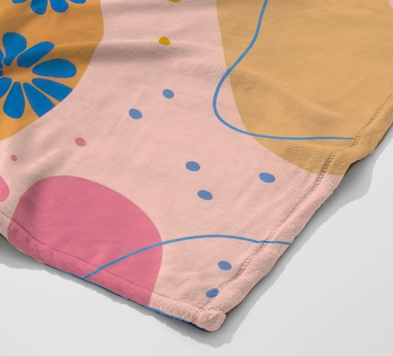 Festive Floral Vase fleece blanket by Veil Maya