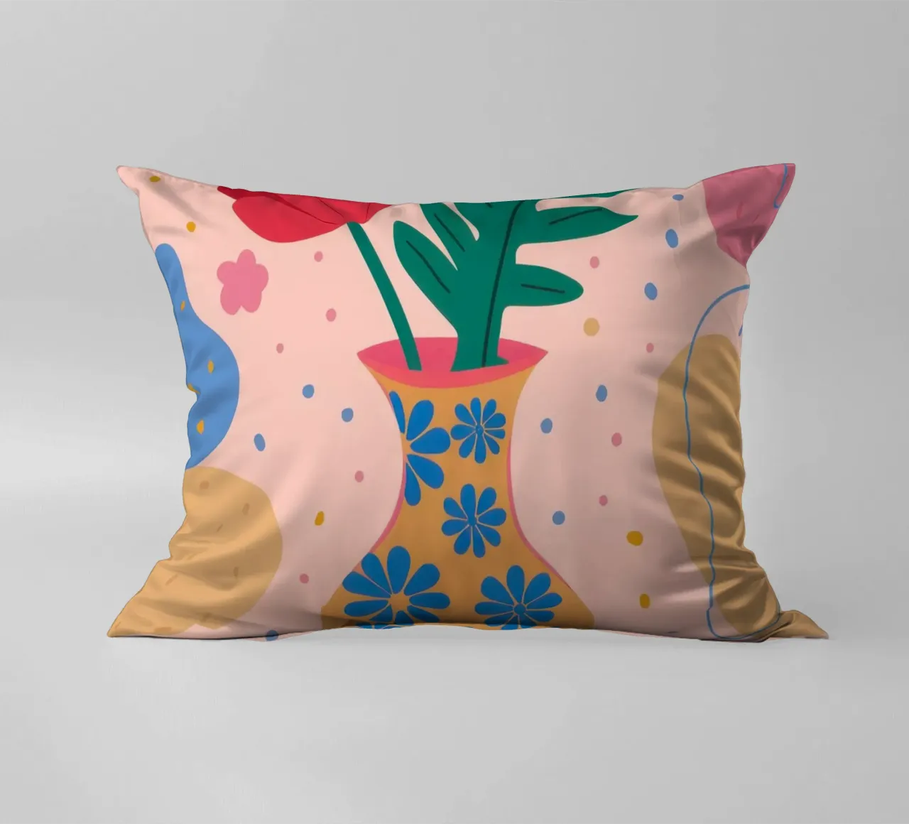Festive Floral Vase decorative cushion by Veil Maya