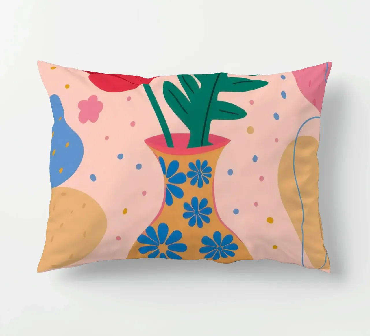 Festive Floral Vase decorative cushion by Veil Maya