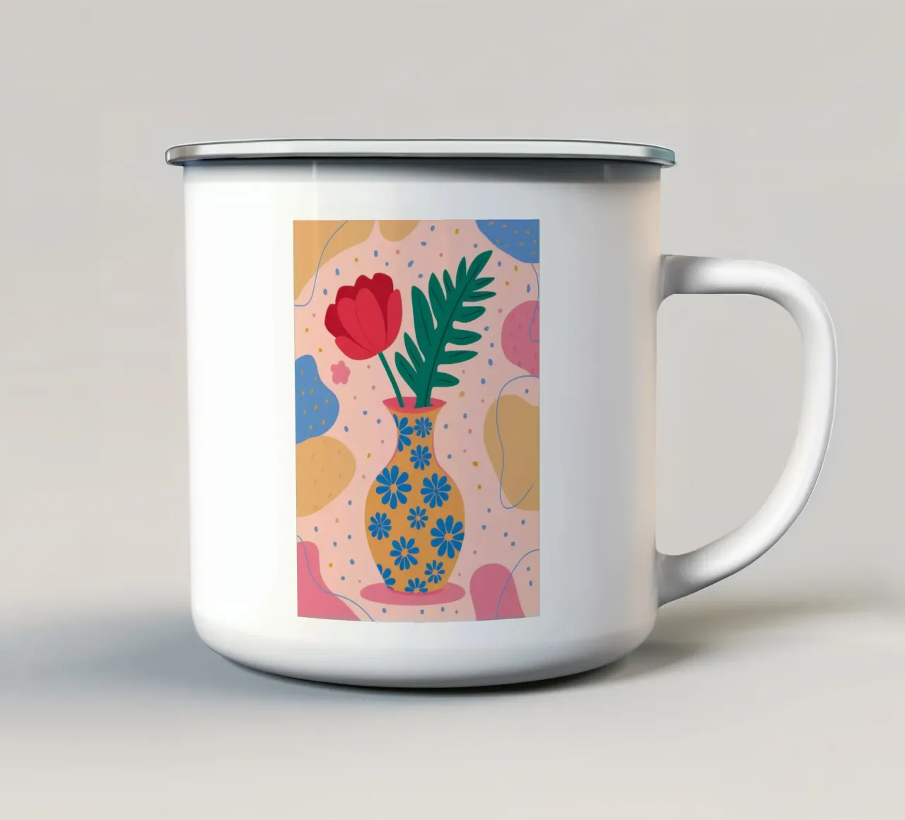 Vaso floreale festivo tazza in smalto da Veil Maya