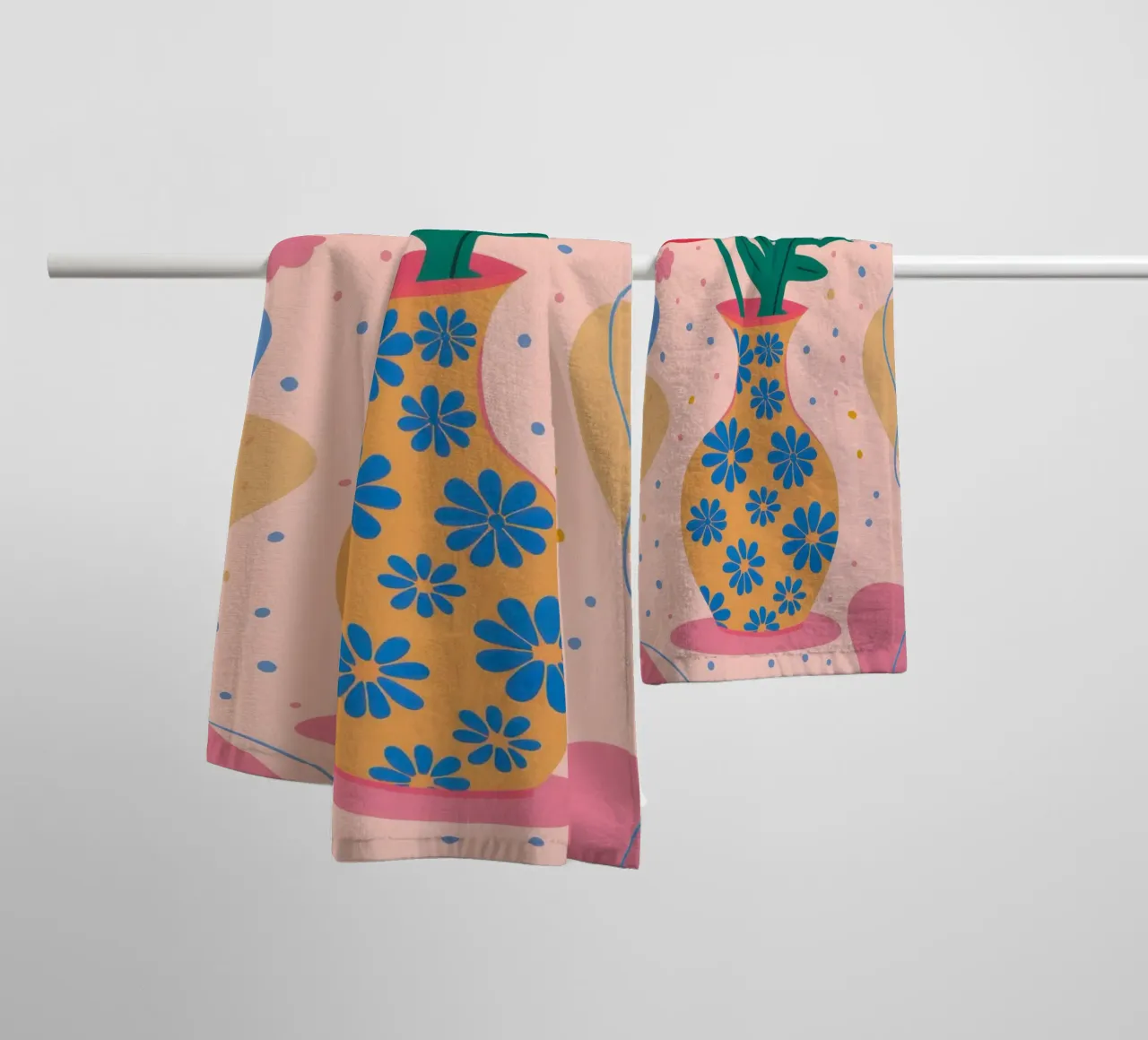 Festive Floral Vase towel by Veil Maya
