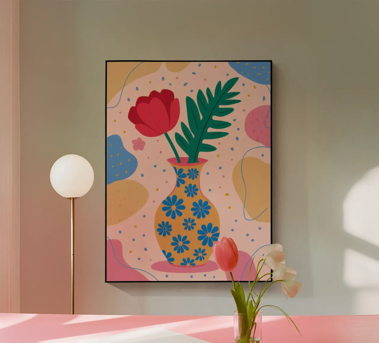 Festive Floral Vase acrylic glass by Veil Maya