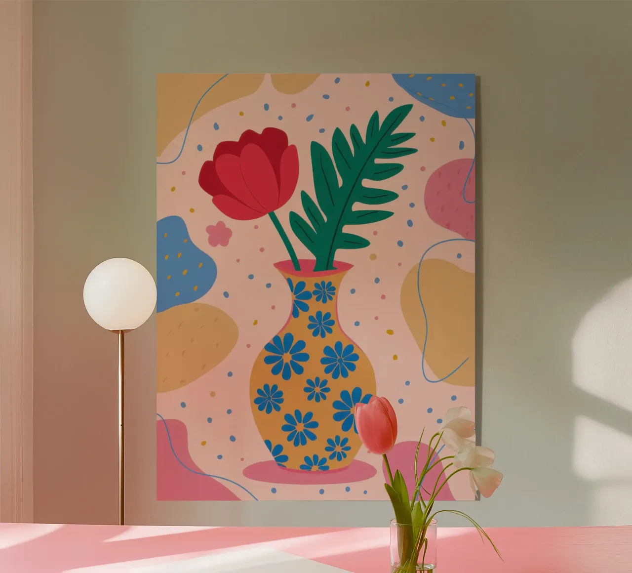 Festive Floral Vase acrylic glass by Veil Maya