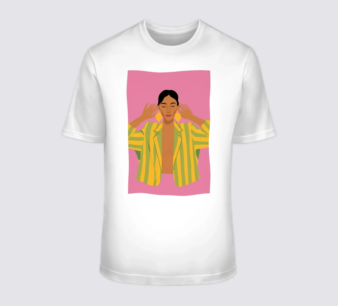 Serenità a righe zafferano t-shirt da Prism Ritual
