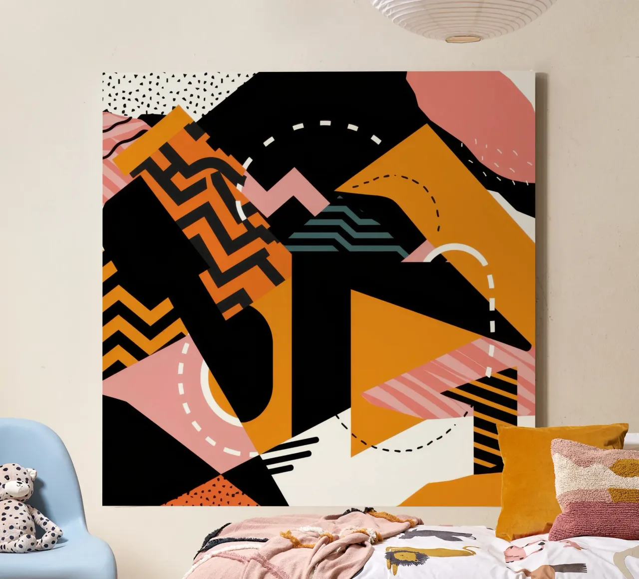 Dynamic Geometric Chaos canvas by Bring Haven