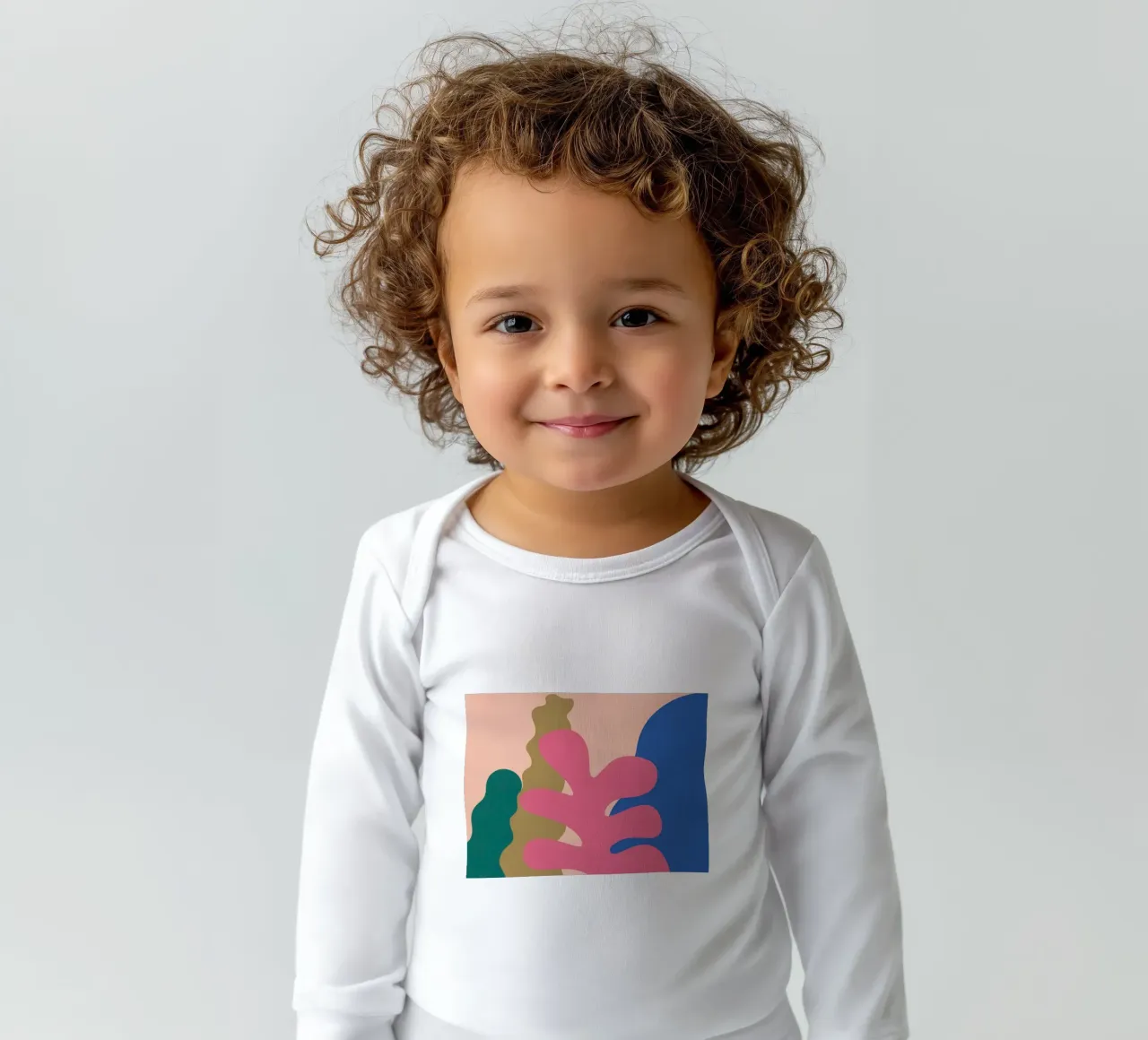 Boulders of Color long-sleeve baby romper by Veil Maya