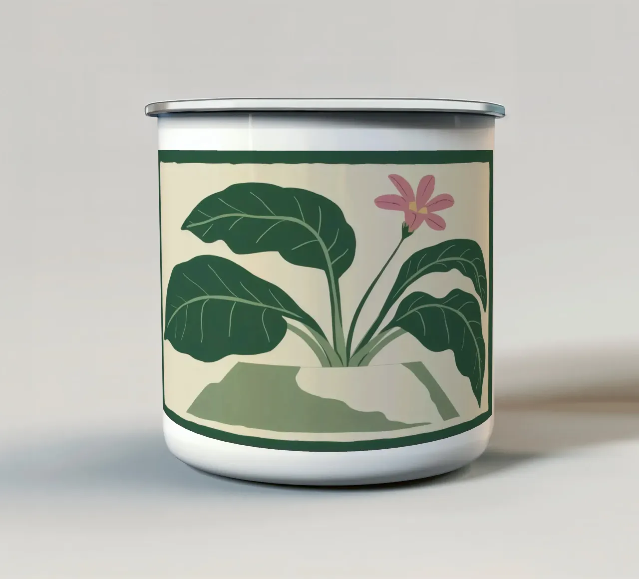 Semplicità Rosa Fiorita tazza in smalto da Prism Ritual