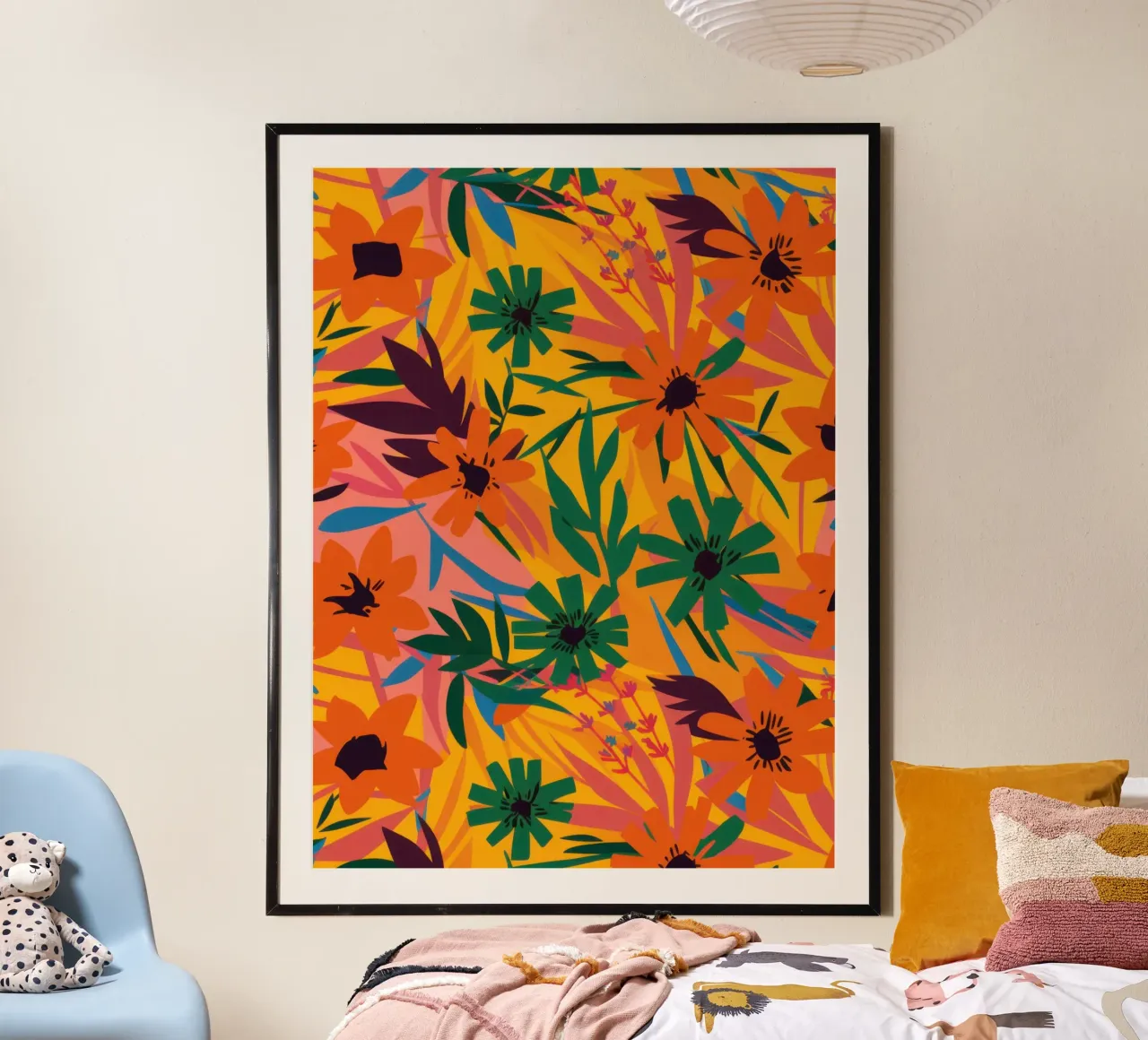 Profusione della giungla d'ambra poster con telaio in plastica da Bring Haven