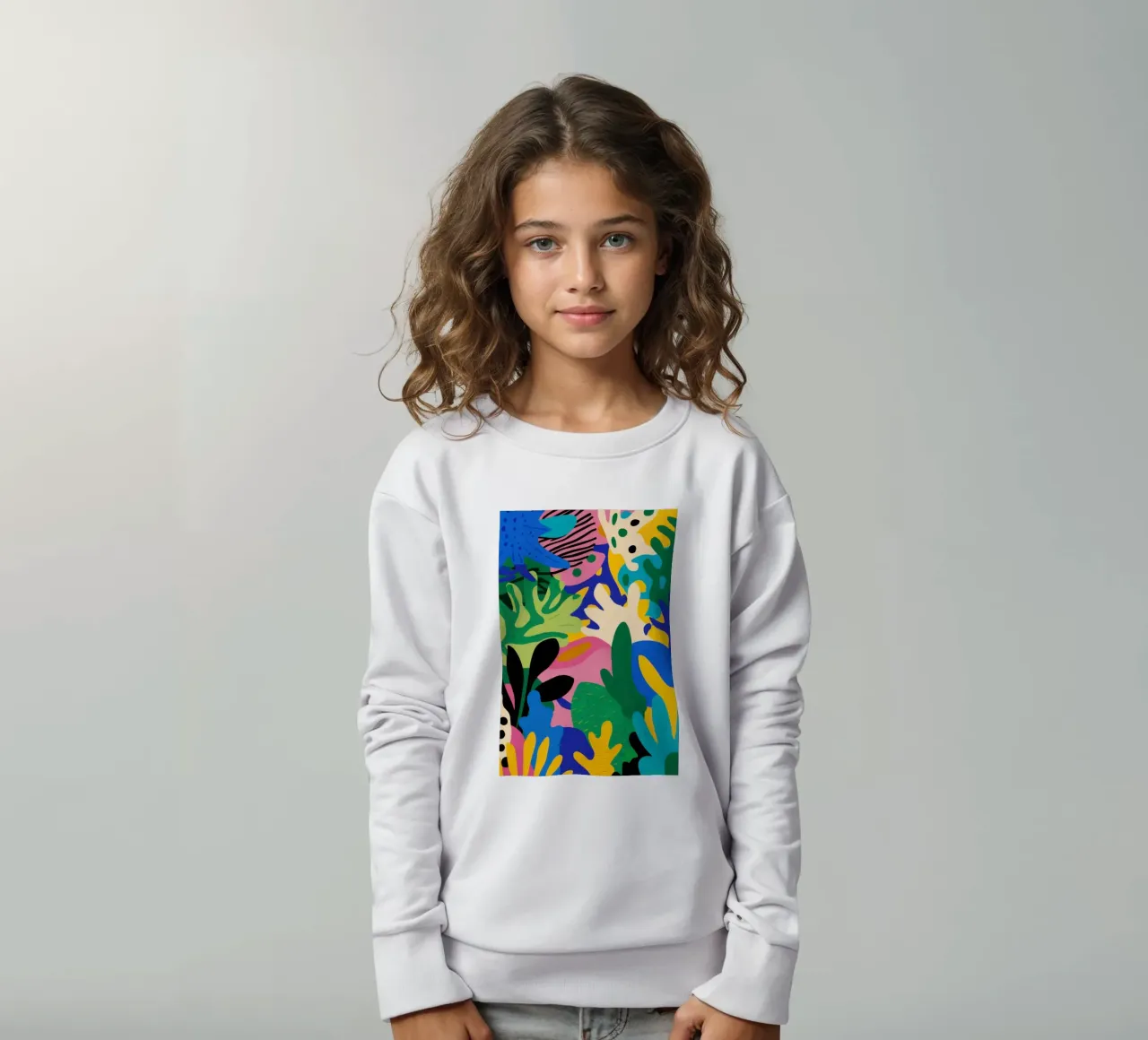 Vibrant Jungle Chaos kids sweatshirt by Veil Maya