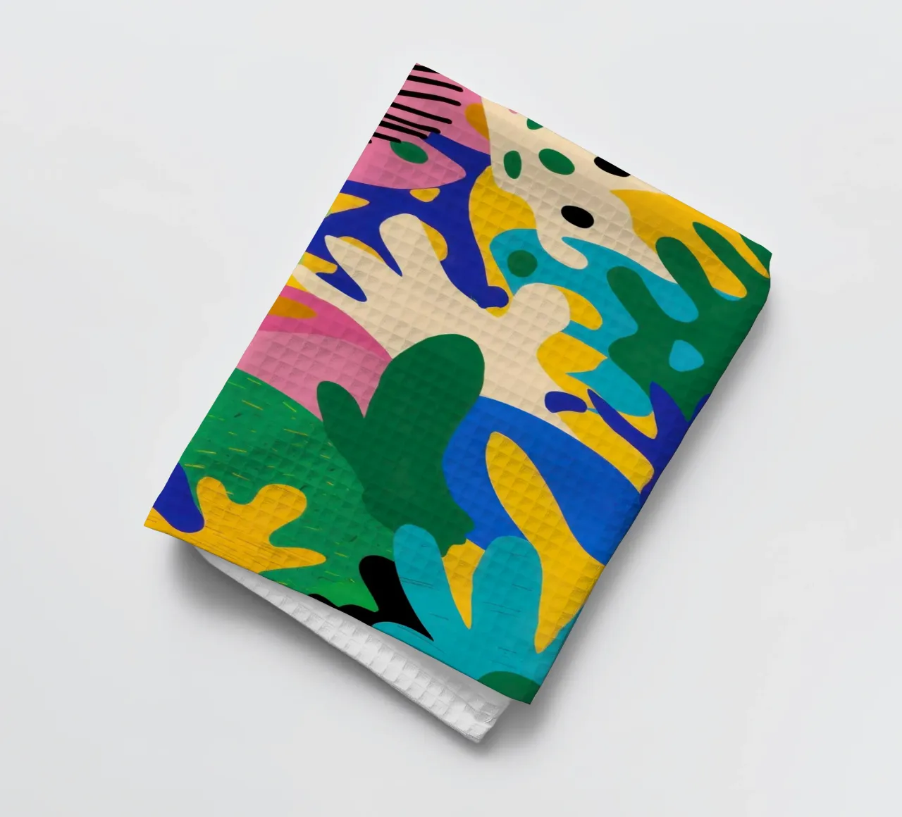 Vibrant Jungle Chaos tea towel by Veil Maya