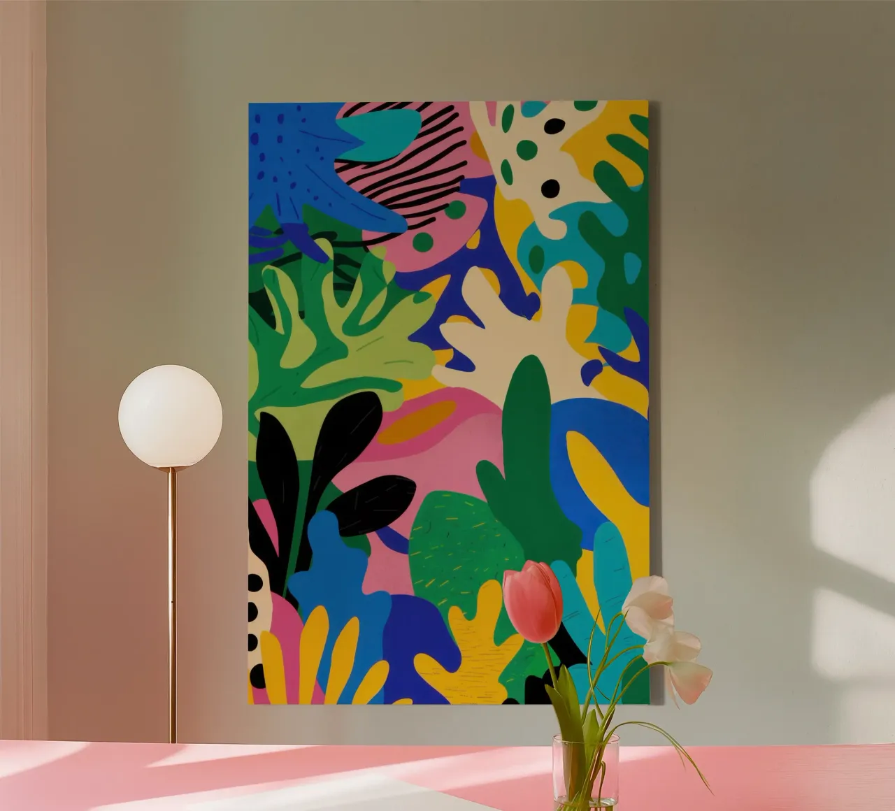 Vibrant Jungle Chaos canvas by Veil Maya