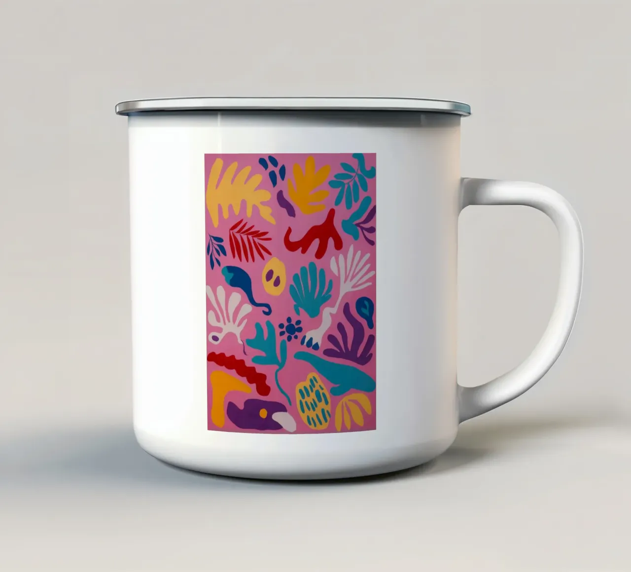 Onderzeese tuin abstract emaille mok van Flock Reverie
