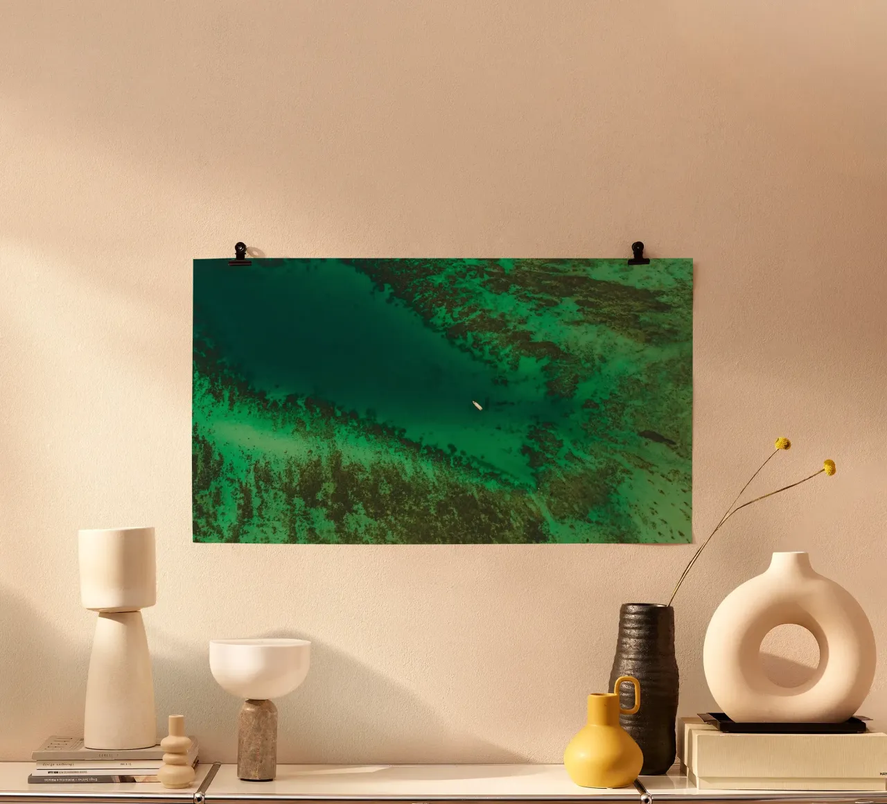 coral reef natural poster with plastic frame by cofa home