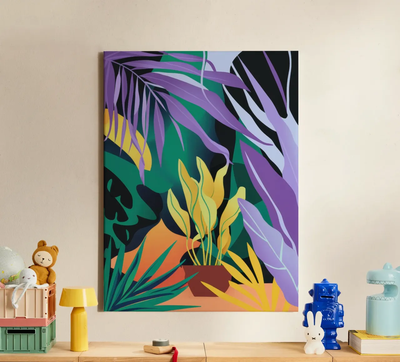 Schemering Jungle Haze canvas met Baklijst van Solar Paint