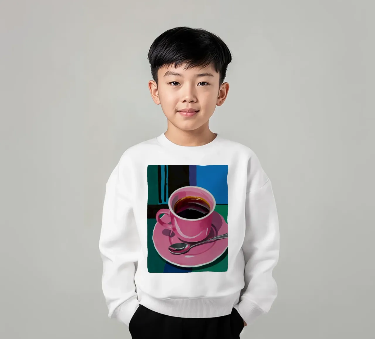 Tazza di caffè rosa felpa bambino da Flock Reverie