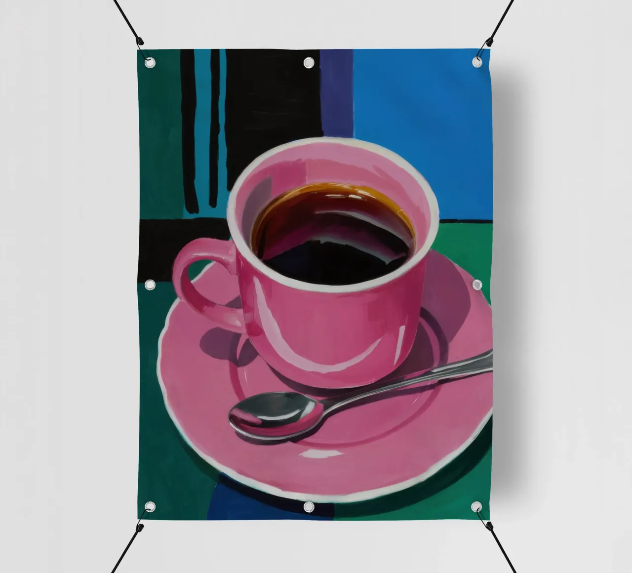 Tazza di caffè rosa telo in pvc da Flock Reverie