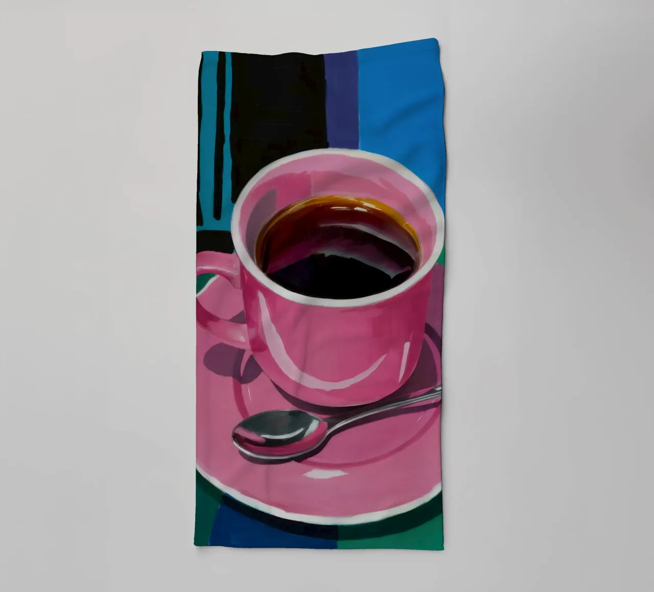 Tazza di caffè rosa asciugamano da bagno da Flock Reverie