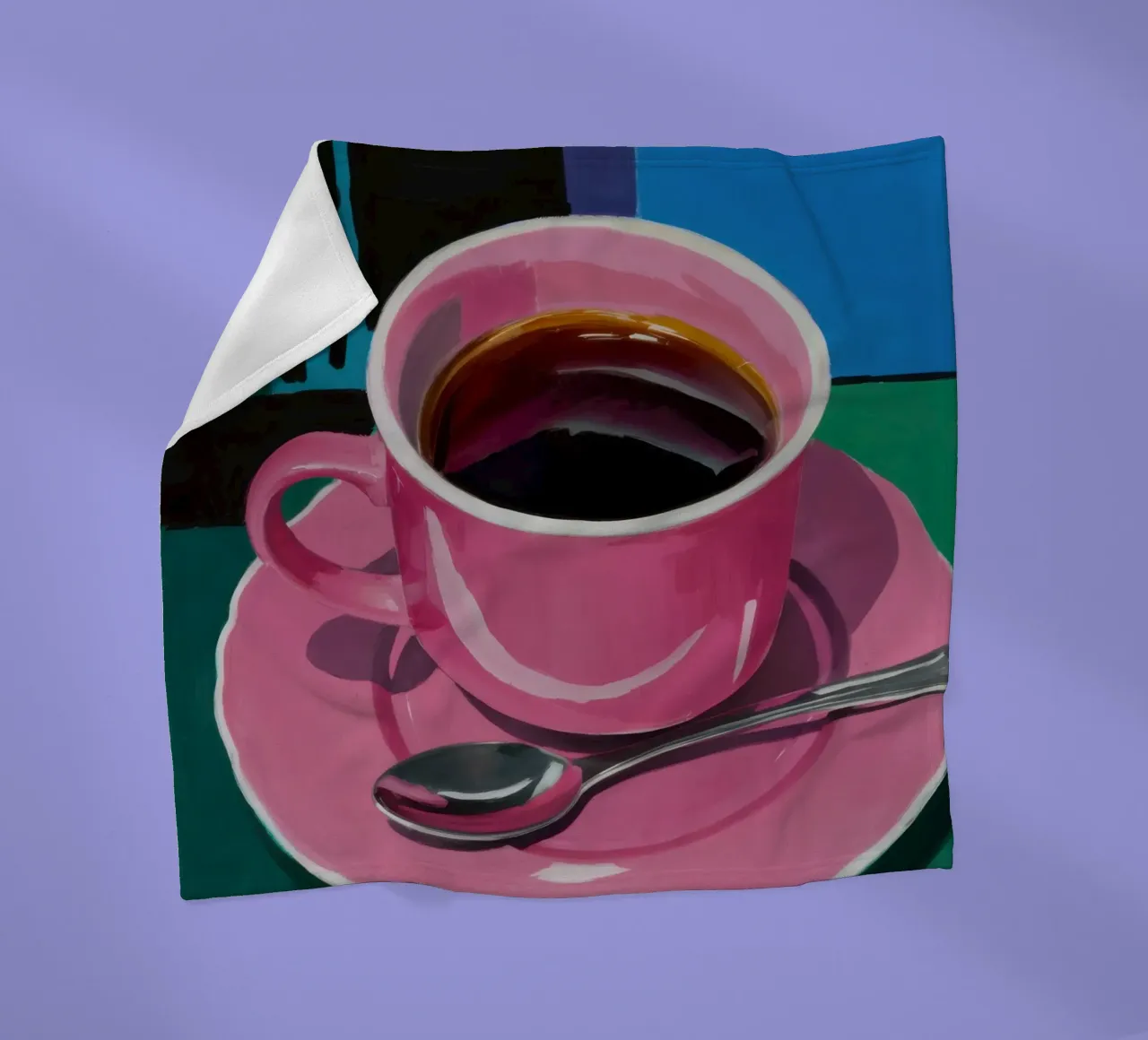 Tazza di caffè rosa coperta in pile da Flock Reverie