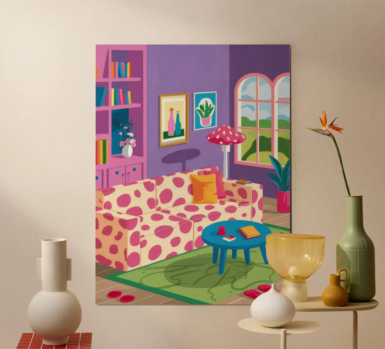 Soggiorno cromatico poster con telaio in alluminio da Solar Paint