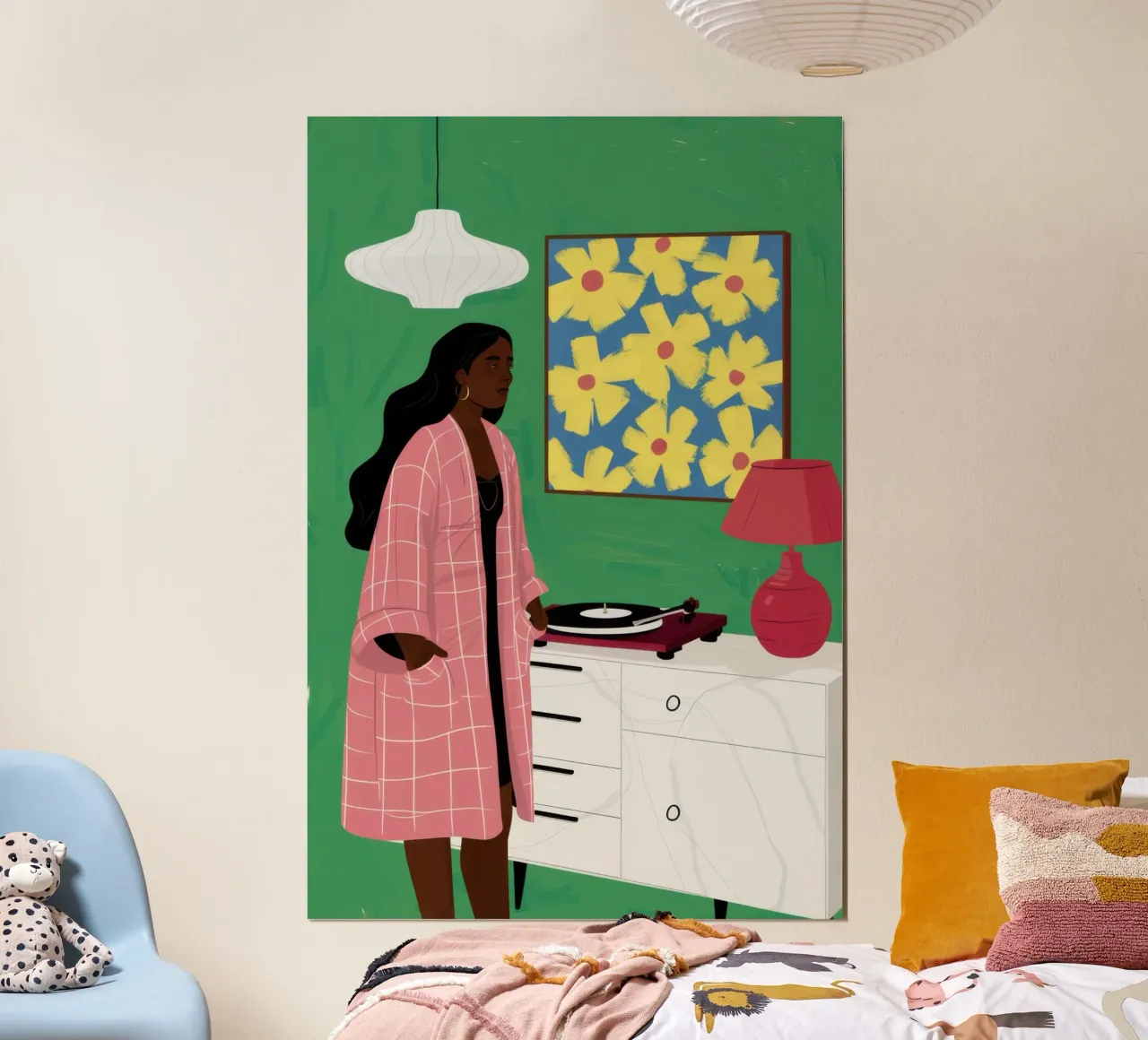 Donna in una stanza gialla poster da Flock Reverie