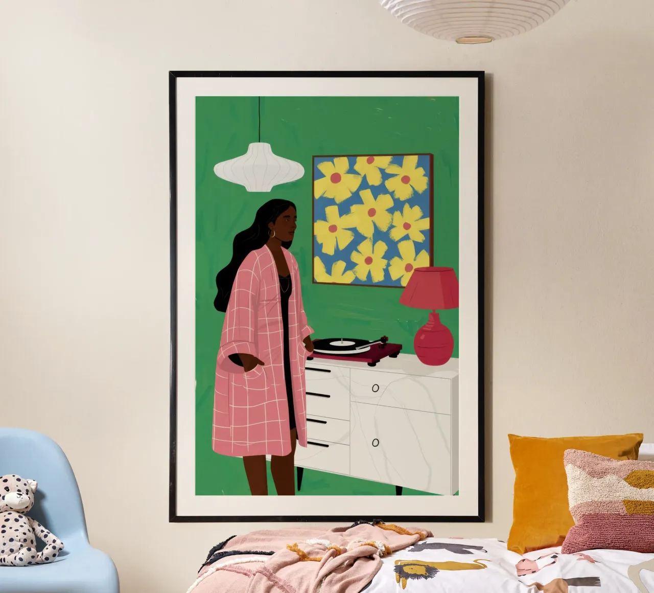 Donna in una stanza gialla poster da Flock Reverie