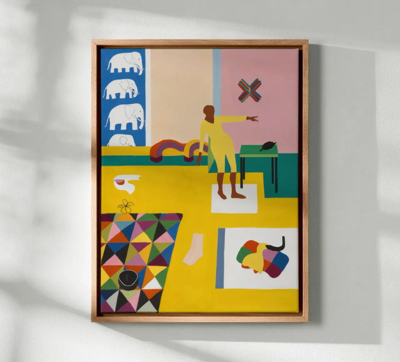 Kunstenaar Kleurrijke Studio canvas met Baklijst van Veil Maya