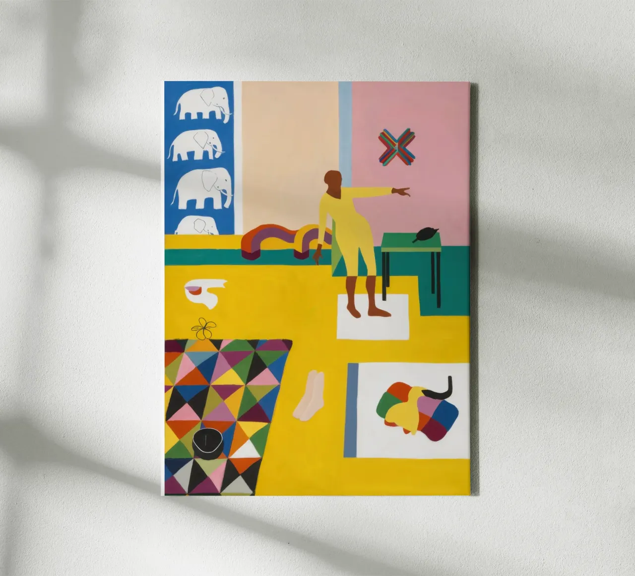 Kunstenaar Kleurrijke Studio canvas met Baklijst van Veil Maya