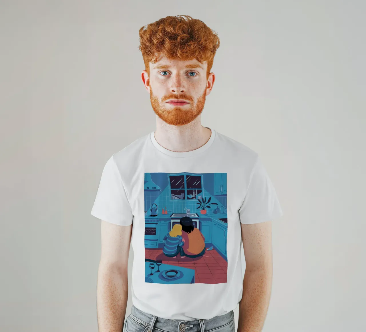 Contemplazione in cucina a mezzanotte t-shirt da Prism Ritual