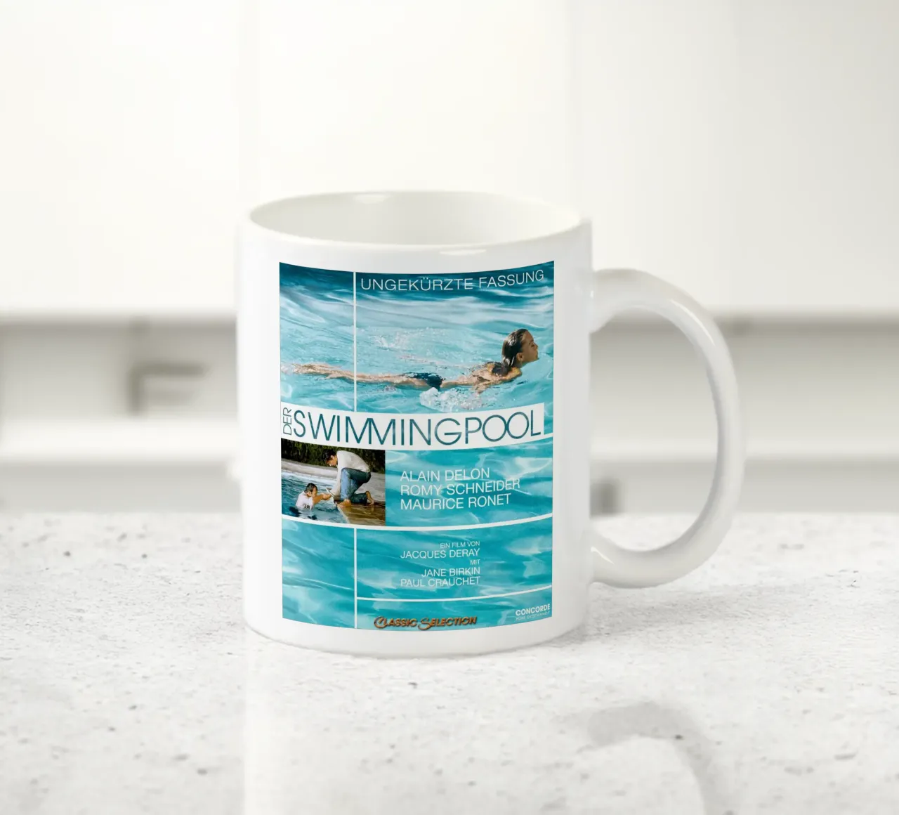 Der Swimming Pool La Piscine ceramic mug by Queenshop
