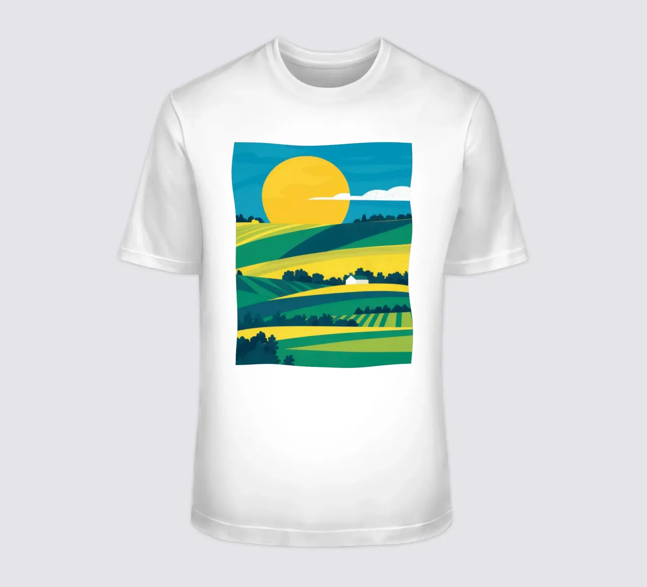 Paesaggio dell'ora d'oro t-shirt da Flock Reverie