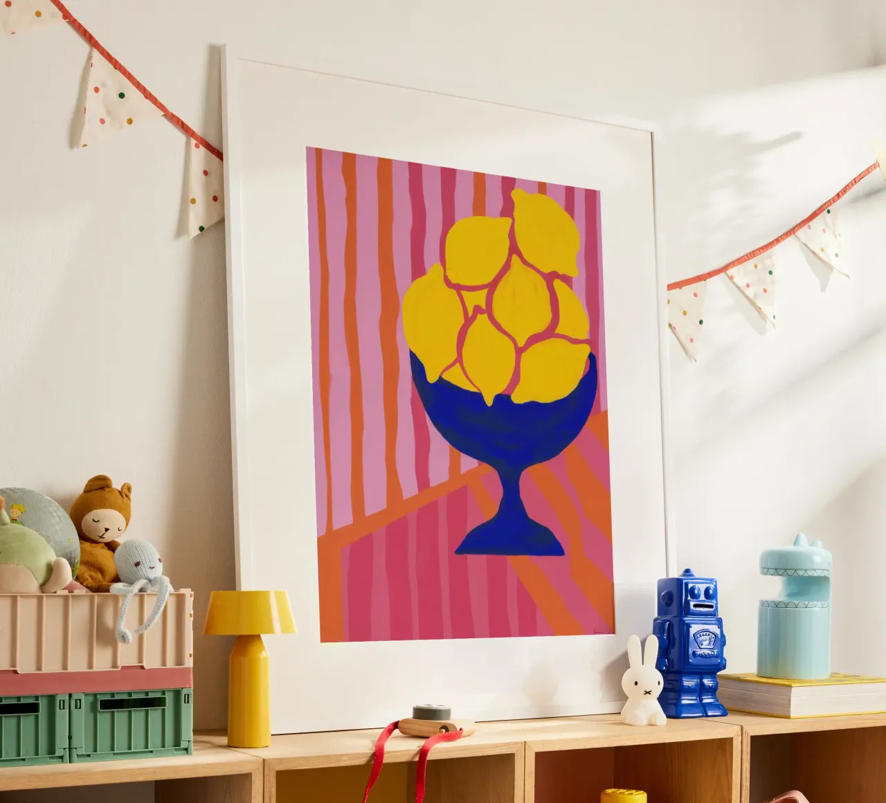 Lebendige Zitronenstille Hahnemühle von Solar Paint