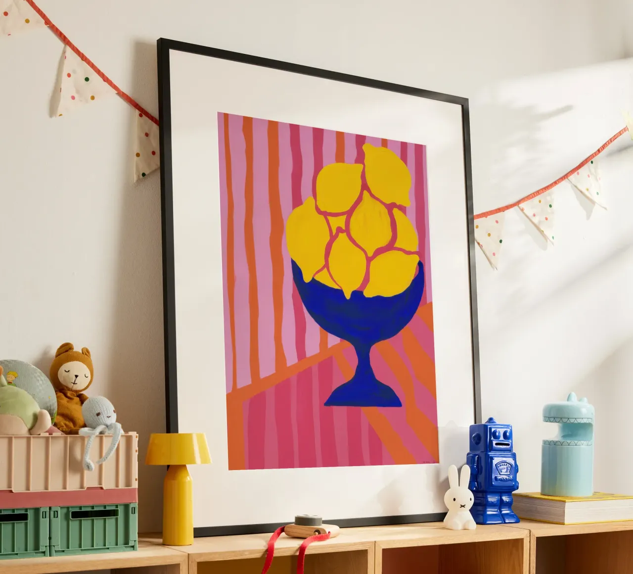 Lebendige Zitronenstille Hahnemühle von Solar Paint