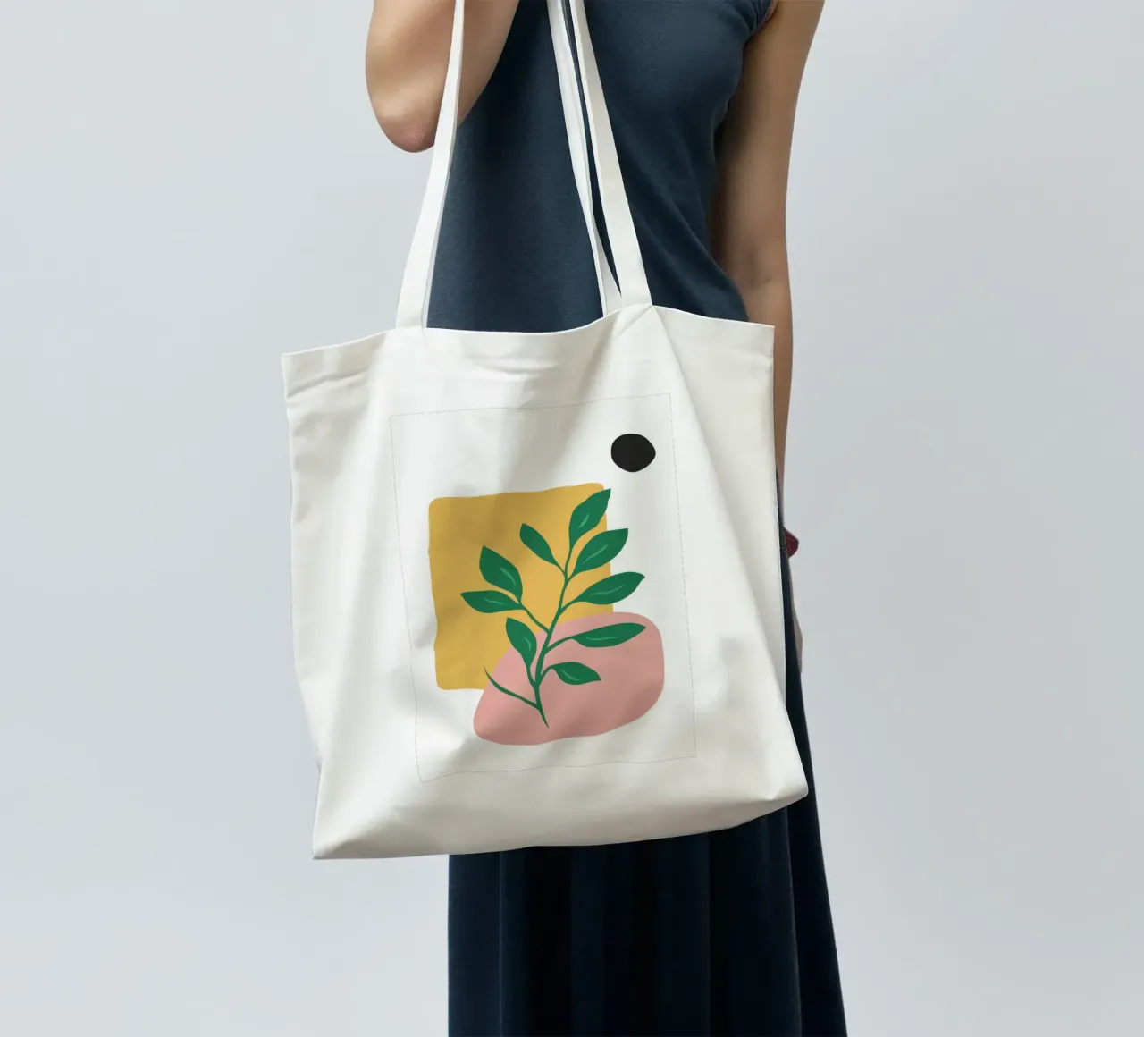 Minimalist Leaf Form tote bag by Veil Maya