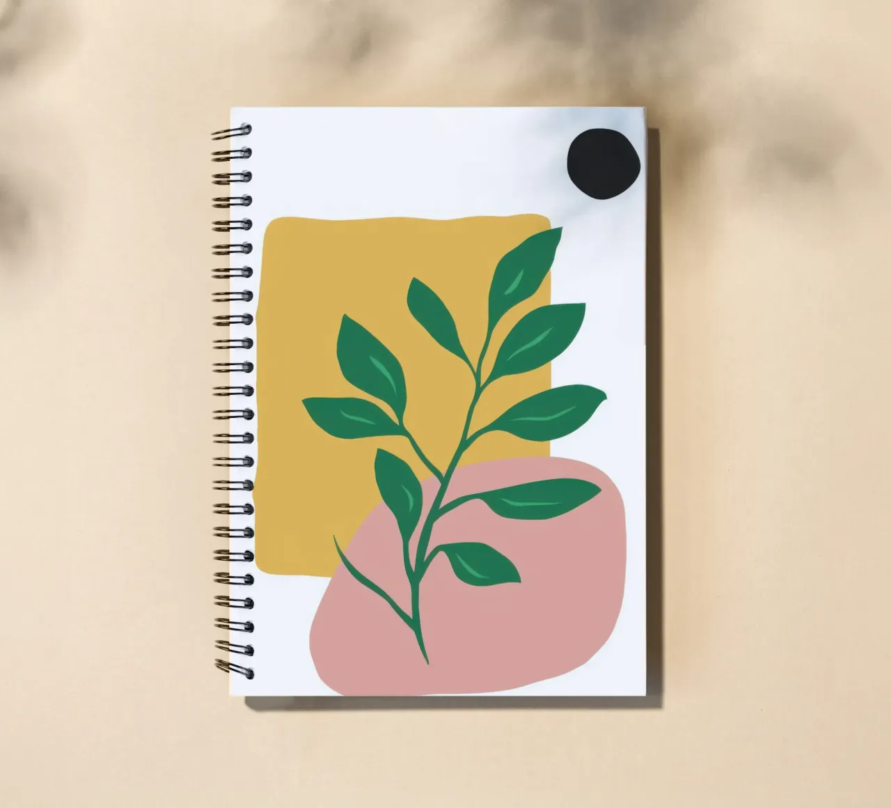 Minimalist Leaf Form spiral notebook by Veil Maya